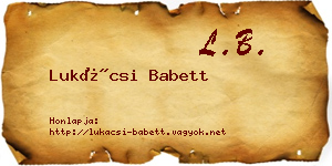 Lukácsi Babett névjegykártya